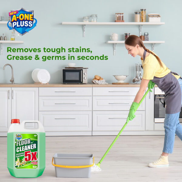 A-One Pluss Jasmine Fragrance Floor Cleaner – 5 Litre - Image 3