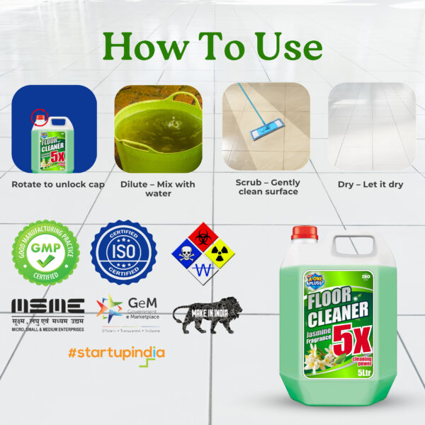A-One Pluss Jasmine Fragrance Floor Cleaner – 5 Litre - Image 5