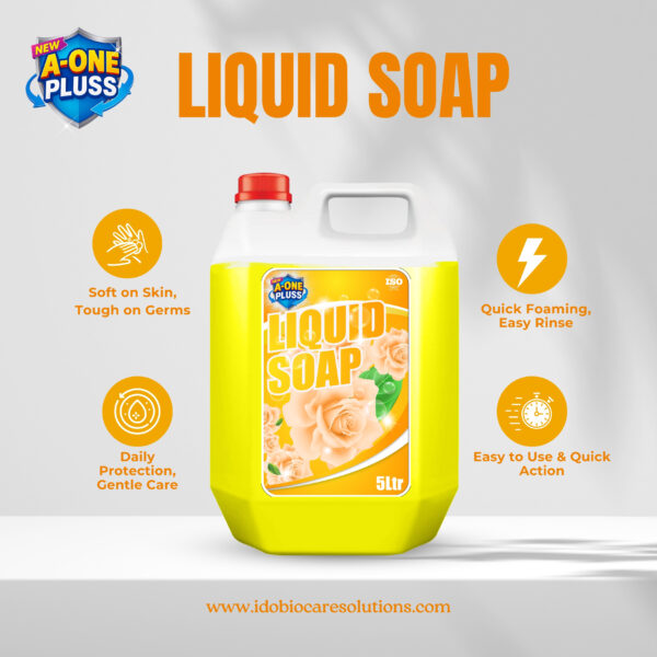 A-One Pluss Liquid Soap – 5 Litre (Yellow Variant) - Image 2