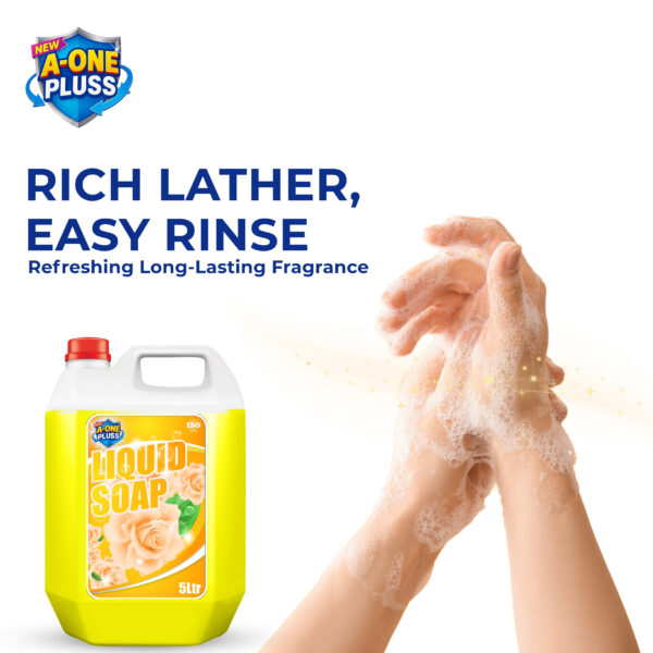 A-One Pluss Liquid Soap – 5 Litre (Yellow Variant) - Image 3