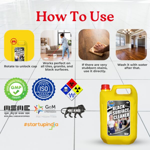 A-One Pluss Black Surface Cleaner – 5 Litre - Image 4